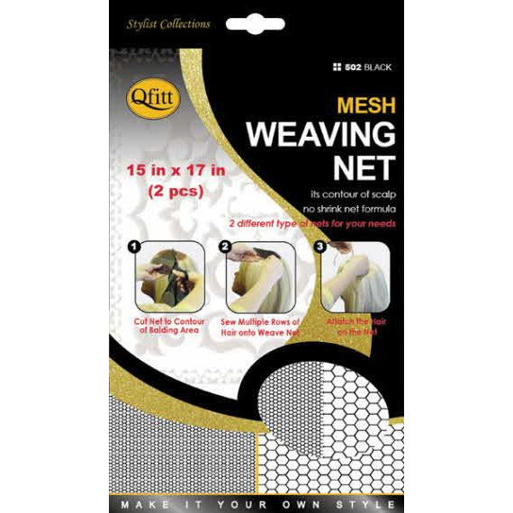 M&M Headgear 15" X17" 2Pc Mesh Weaving Net (Black)