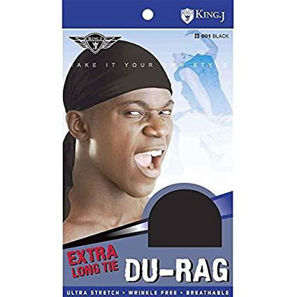 King J Extra Long Tie Durag Black