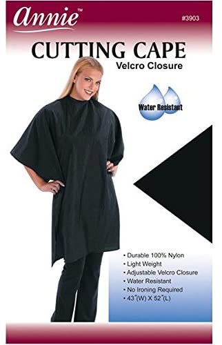 Annie Cutting Cape Velcro Closure Black