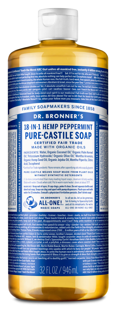 Dr. Bronners 18 In 1 Hemp Peppermint Pure Castile Soap