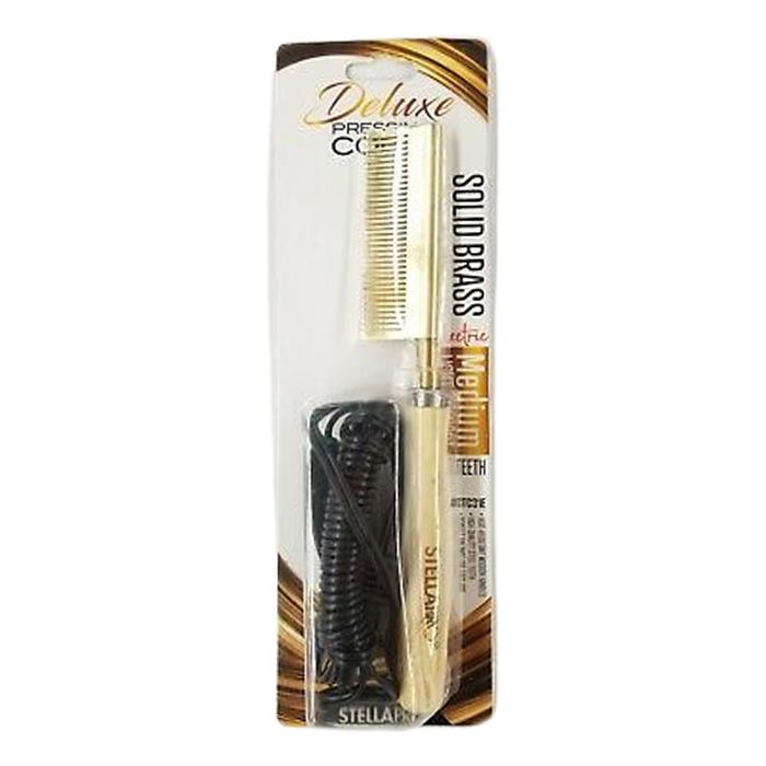 Stellapro Solid Brass Medium Curved Comb