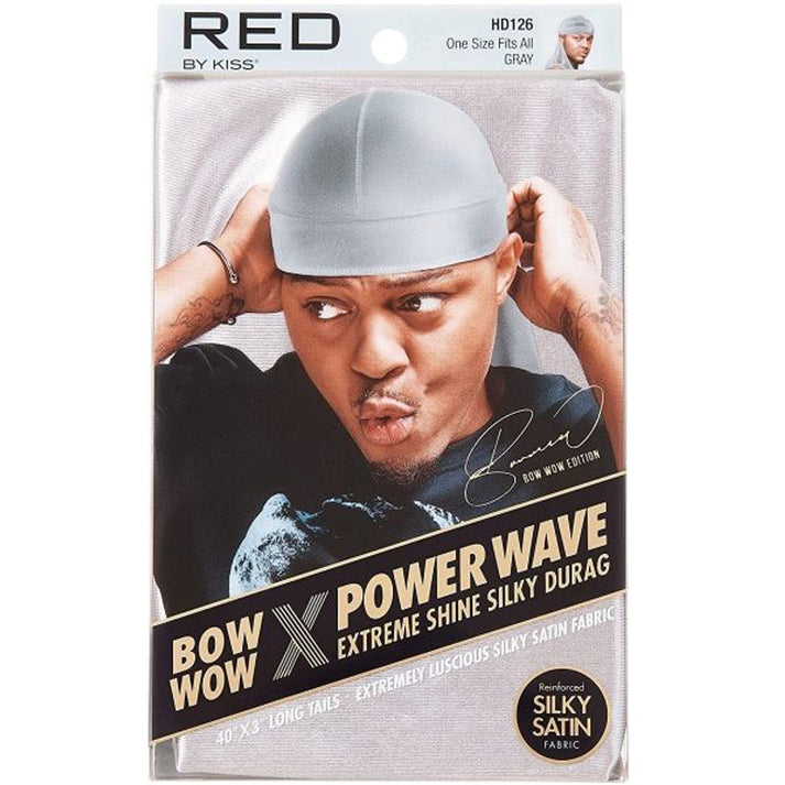 Red Premium Powder Wave Silky Durag (Gray)