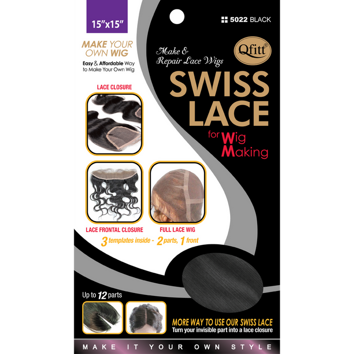 M&M Headgear Qfitt Swiss Lace (Black)