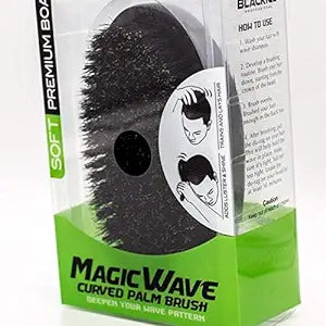 Magic Wave Curved Palm Brush Soft Premium Boar