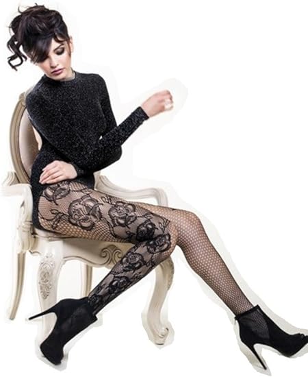 Killer Legs Rose & Poppy Floral Pantyhose (Black)
