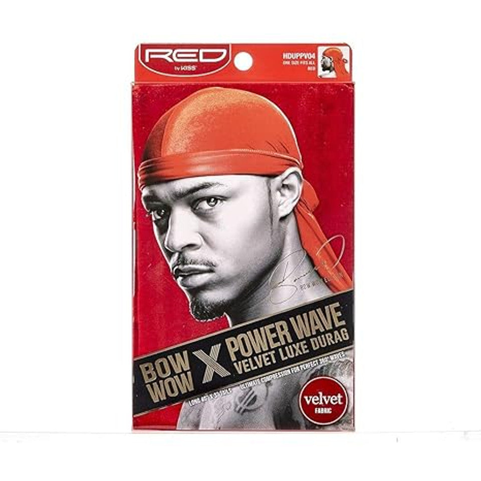 Red Premium Powder Wave Velvet Luxe Durag (Burgandy)