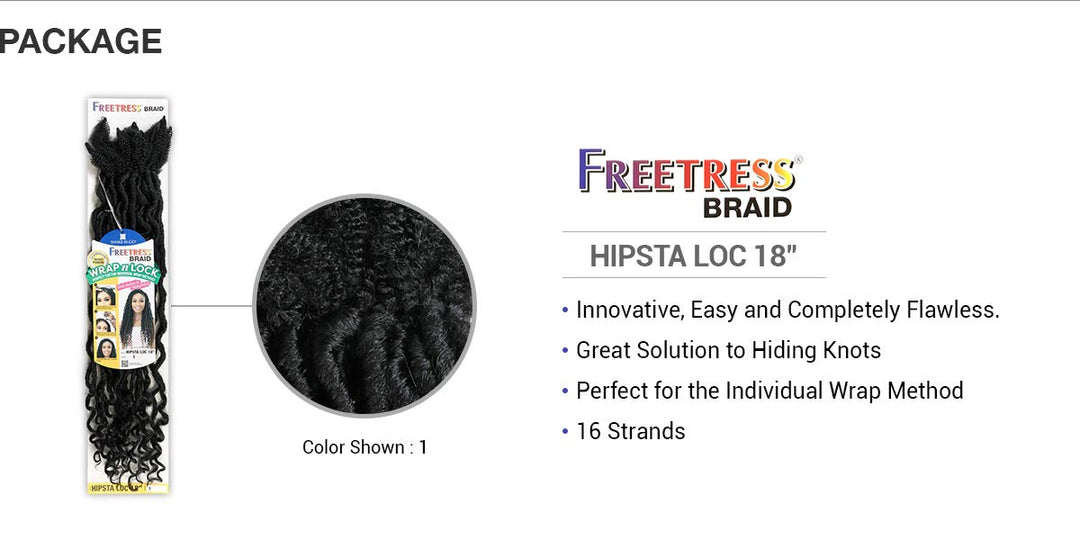Freetress Wrap N Lock Hipsta Loc 18" (1B)