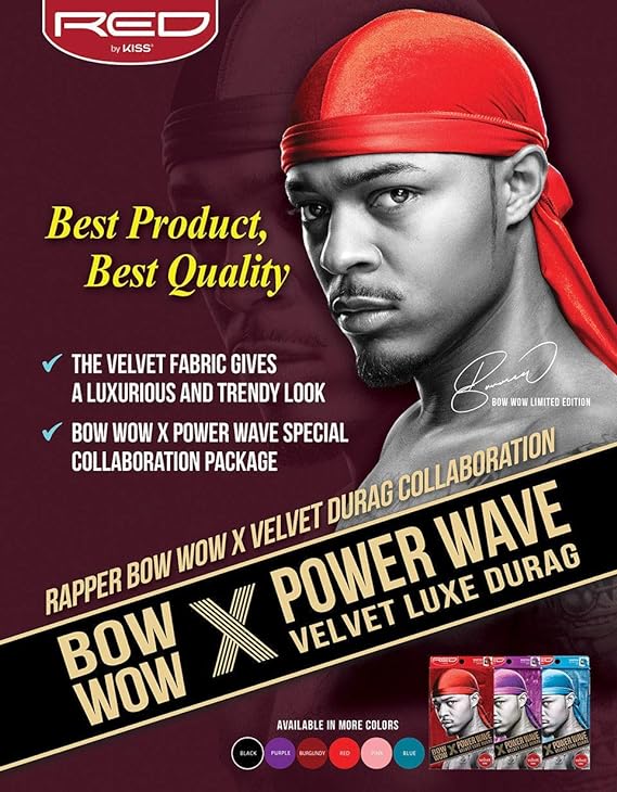 Red Bowwow X Power Wave Velvet Luxe Durag Gold