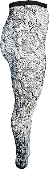 Killer Legs Rose & Poppy Floral Pantyhose (Black)