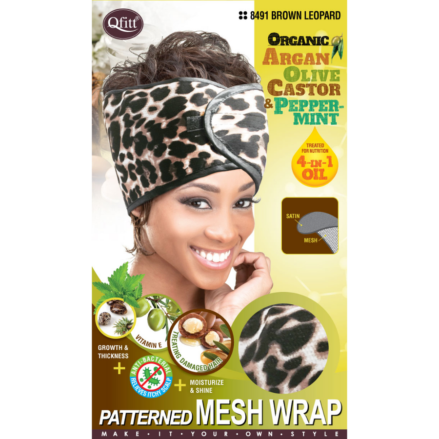 Qfitt Patterned Mesh Wrap Pink Leopard