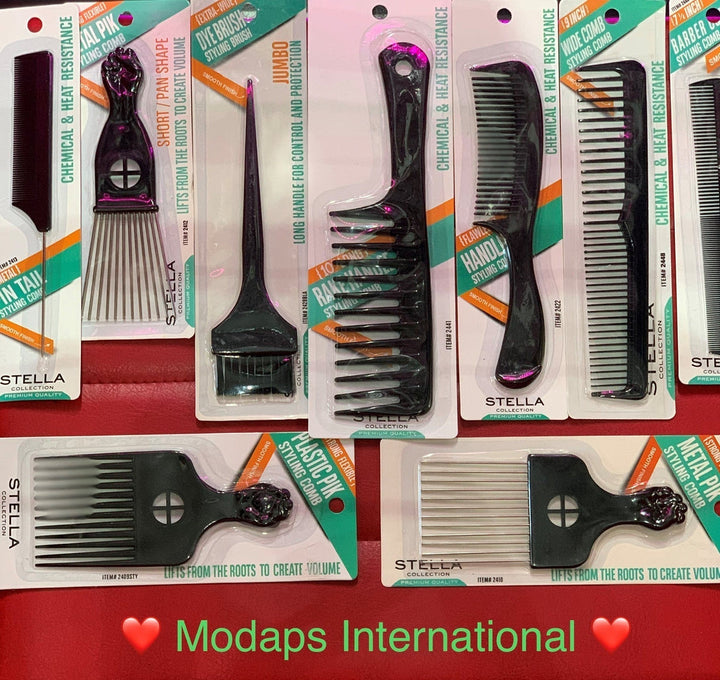 Stella Collection Metal Pink Styling Pick Comb