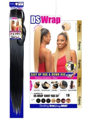 Beauty Elements Ds Wrap Ponytail - Kinky Yaki 30In - T1B30