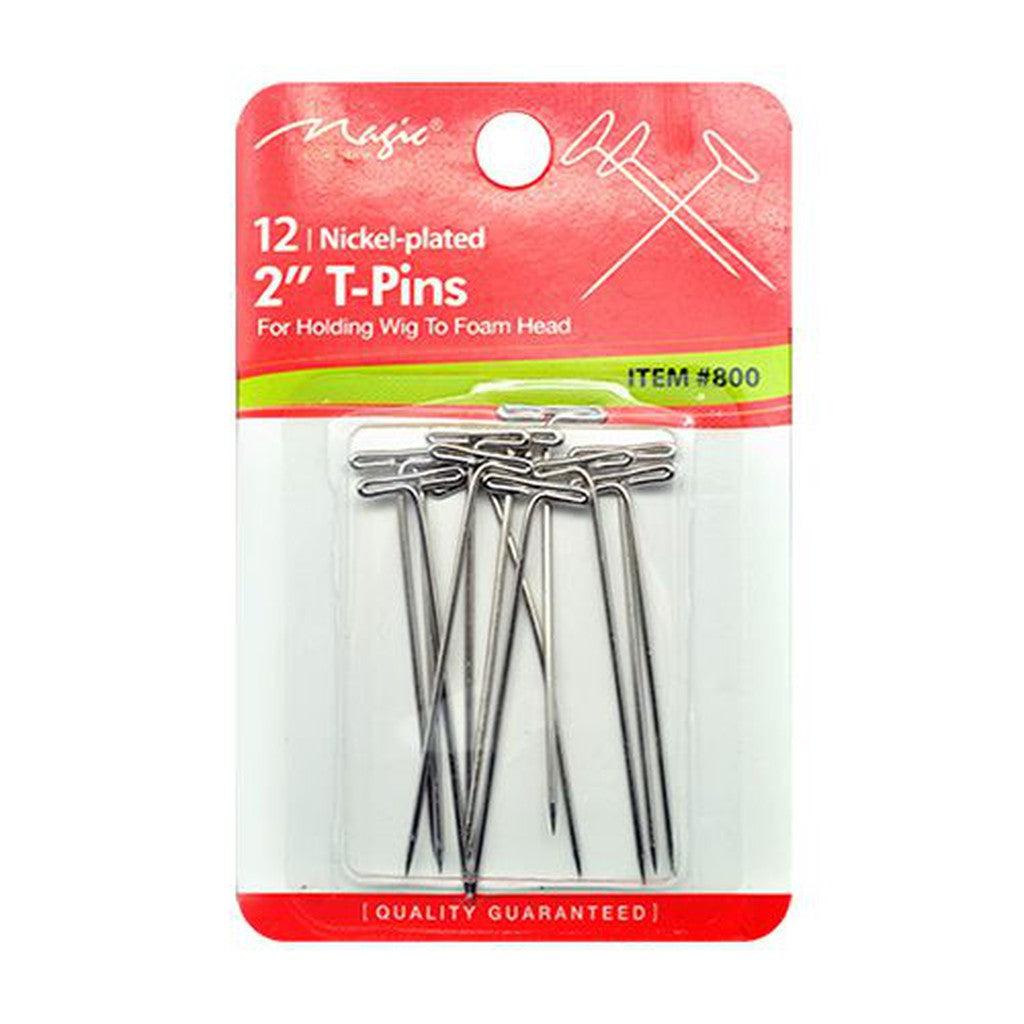 Magic Collection 12Pcs Nickel Plated T Pins