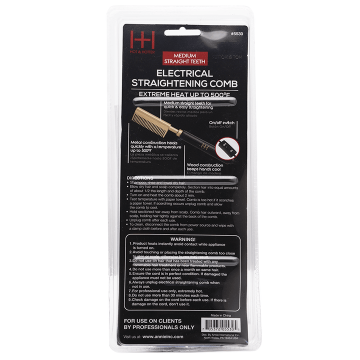 Hot & Hotter Medium Double Sided Teeh Straightening Comb
